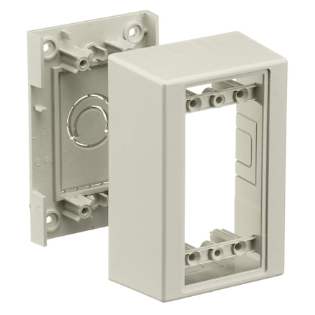 Hubbell Wiring Device-Kellems Non-Metallic Raceway, WallTrak1 Series, Box, 1-Gang, Deep, Office White PW1DBA